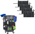 4PCS Trash Can Caddy Bags Fit 32-55 Gallon Garbage Bin, Garbage Bin Caddy Bag with 13 Pockets Compatible with Brute & Uline, Commercial Cleaning Supplies Organizer Bag & Janitorial Duties(4PCS)
