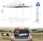 Sekey 10x10 Pop Up Canopy with 4 Sidewalls, One Push Setup Instant Outdoor Gazebo, Instant Easy Up Canopy with UPF50+ Top, 4 Weight Bags for Events, Beach, Patio, Camping
