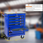 7-Drawer Heavy-Duty Rolling Tool Chest with Wheels & Steel Roof, Lockable Tool Chest Storage Cabinet for Garage, Workshop, Warehouse, and Repair Shop