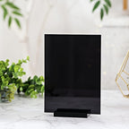 UNIQOOO 3" Black Acrylic Stand | 10 Pack 3mm Slot Wedding Sign Holders, Perfect for Wedding, Table Number, Exhibition, Office, Restaurant, Business