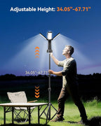 CORESLUX 10400mAh Rechargeable Camping Lights with Stand, 6000K Portable Work Light with 4 LED Lamp Heads, Magnetic Work Light Camping Essentials for Outdoor Work, Garage, Camping, Fishing