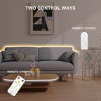 16.4ft Tunable White COB Led Strip Light with RF Remote, CRI93+ Dimmable CCT 2700K-6500K Led Tape Lights, Adhesive High Density Led COB Light Strip for Bedroom, Kitchen, Cabinet