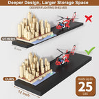 12 Inch Deep Floating Shelves for Wall 3 Pack Floating Shelfs Large Storage Space Wall Decor Display Shelf for Bathroom Living Room Bedroom Kitchen 23.8" W x 12" D x 1.2" H Black