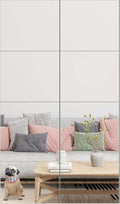 Ruomeng Full Length Wall Mirror Tiles - 12" x 10" x 8Pcs Frameless Full Body Mirror Tiles Wall Mounted Mirror for Home Gym Vanity Bedroom, Living Room