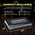 16 LED White Light Base for Glass Art - Illuminated Display Base for Crystal, Glass Art, and Crystal Cube Base - Rectangular Satin Matte Black - AC/USB Adapter Powered - 6.5"x 3.5"x 1" (Black)