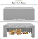 HolidayIdeas Open Back Fitted Tableclothss for 6 Foot Rectangle Table, Wrinkle Resistant Washable Table Covers 72x30 Inch for Craft Fairs, Banquets, Trade Show Display, Siver Grey,4 Pcs