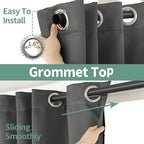 Dark Grey Blackout Curtains for Living Room 84 Inches Long, Thermal Insulated 100% Light Blocking Soundproof Grommet Thick Window Curtains for Bedroom, Each 42 Inch Wide