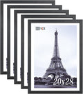 VCK 20x28 Solid Wood Poster Frame Set of 5,Textured Exclusive Black Picture Frames, Wall Hanging
