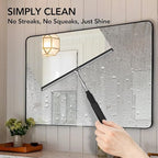 Shower Squeegee with Long Handle, 15-51" Telescopic Squeegee for Window Cleaning, Window Squeegee for Glass Doors, Extendable Window Cleaner Tool for Tile Walls, Sliding Door, Floor, Car Windshield