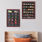 GMFrames 12x16 Wooden Shadow Box Frame with Removable Shelves Deep Display Case for Military Medals Keepsakes Cherry