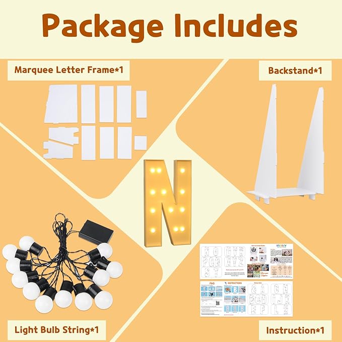 imprsv Light Up Letters, 4FT Marquee Letters for Birthday Wedding Engagement Party Decor, Large Marquee N for Party Decoration Arch Kit Decorations