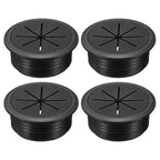 uxcell 4 Pcs Desk Grommet, 2.09 inch 53mm Desk Cable Hole Cover Wire Hole Insert for Home Office Table Cabinet Cord Organizer, Black