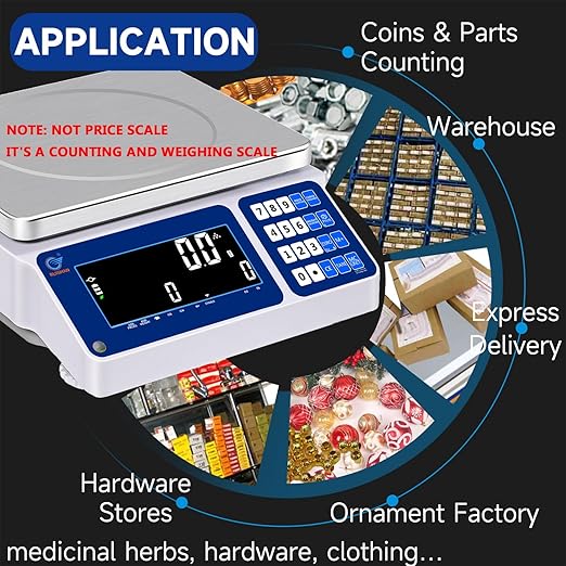 Counting Scale 15kg/33lb x 0.1g Digital Bench Scale for Parts and Coins kg/g/lb/oz Electronic Gram Scale Large Range Lab Industrial Inventory Piece Counting Balance Scales