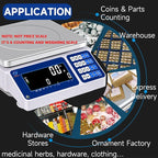 Counting Scale 15kg/33lb x 0.5g Digital Bench Scale for Parts and Coins kg/g/lb/oz Electronic Gram Scale Large Range Lab Industrial Inventory Piece Counting Balance Scales