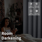 BGment Light Grey Sliding Door Curtain 96 Inch Long - Wide Room Darkening Room Divider Curtain for Bedroom Privacy Themral Insulated Grommet Room Separator Drape, 1 Panel, 100 X 96