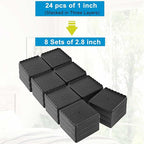Bed Risers 1 inch, 2 inch, 3 inch, 4 inch Heavy Duty, Adjustable Furniture Riser for Table Desk Couch Sofa Chair Recliner Leg Frame Dorm, Stackable Bed Raisers Blocks (Black 8 Pack, 1+1+1 inch)