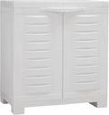 Sunnydaze Freestanding Garage Storage Cabinet with Doors - Indoor Utility Storage Cabinet - 25.5" H - Garage, Office, Home, Laundry Room - Speckled White