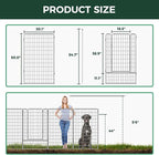 FXW Garden Fence Outdoor for The Yard – 50in(H) x 20.8ft(L) Heavy Duty Metal Animal Barrier for Dog and Rabbit, Decorative Dog Fence, 8 Panels, Silver