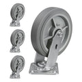 8'' × 2'' Caster Wheels, Heavy Duty Industrial Casters Set of 4 Rubber Wheels, Load 4000lbs Capacity, Swivel Caster for Cart Dolly Toolbox Trolley (4 Swivel)