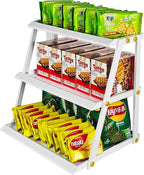 CozyNova 3 tier candy display - Snack holder with snack holder - Multi-functional counter snack and chip holder for stores - Cupcake display stand (White)