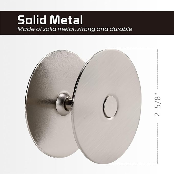 Door Knob Cover, 2-5/8" Diameter Solid Steel Deadbolt Cover Plate, Hole Filler Plate for Door Handle (1, Satin Nickel)
