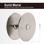 Door Hole Cover Plate, 2-5/8" Diameter Solid Steel, Hole Filler Plate (2, Satin Nickel)