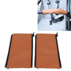 Garosa Stroller Handle Cover Universal Handle Sleeve Cover Removable Zipper PU Leather Handlebar Sleeve Cleanable Cart Replacement Grip Bar(Brown)