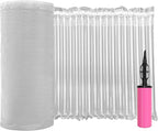 Large Bubble Cushioning Wrap for Packing, 15.75''*328' Inflatable Air Pillows for Shipping & Moving Heavy Duty Space Saving Big Box Filler, Recyclable Shipping Supplies with Pump, 55um