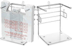 Sieral 2 pack Plastic Grocery Bag Holder Stand Chrome T Shirt Rack Fits 11½''W x 6''D x 21''H, plastic bag holder for Kitchen, Retail, Grocery, Shopping, Restaurant, 10.5''W x 13''L x 13.5''H(Silver)