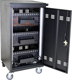 Laptop and Tablet Charging Cart, 45 Unit Device Mobile Charging Station for Chromebook, Tablet, Laptop, with Charging Port Screen Size Up to 16.3", Suitable for Office, Classroom, etc (Black)