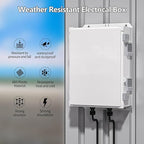 Outdoor Electrical Junction Box, ABS Water Resistant Enclosure with Internal Mounting Panel & Hinged Cover, 15.7" H* 11" L* 5.9" W