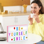 Cinema Light Box,Cool Stuff Christmas Birthday Gifts for 8 9 10 11 12 Year Old Teen Girl/Women,DIY Lightbox for Teen Girls Room Decor,Light Up Letters Board with 212 Letters and Emojis -Pink