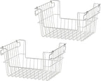 TRINITY 2-Pack Stackable Metal Wire Storage Baskets With Handles, EcoStorage Chrome, 14 Inches
