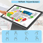 32 inch Touch Screen Kiosk, LCD Screen Self Service Kiosk, K-Style Stand Inquiry Machine, Interactive Display for Mall Navigation/Self-Ordering/Advertising/Retail Store