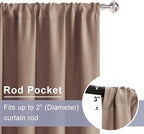 JIUZHEN Blackout Curtains for Bedroom - Thermal Insulated Room Darkening Rod Pocket Curtains for Living Room, Set of 2 Panels with Tiebacks, 38 x 84 Inch Length, Cappuccino