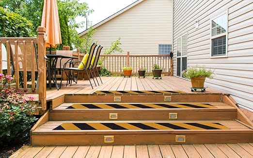 Anti Slip Grip Tape for Stairs 4Inch x 60Ft Non-Slip Strips Non Skid Safety Tape for Outdoor/Indoor Steps, Stairs, Traction Tread Staircases, Boats (Black/Yellow)