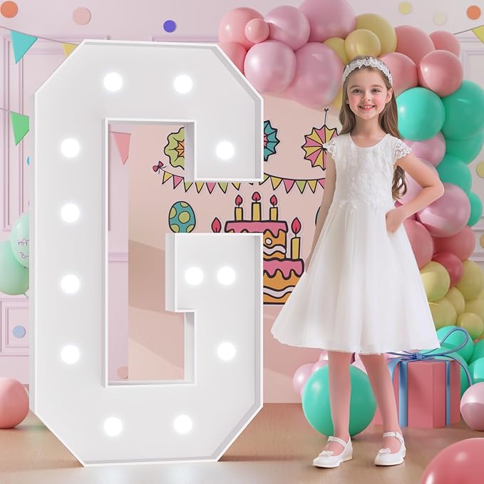 Light Up Letters, Marquee Letters 4 Feet Tall with Cool White Light, Large Letter for Party Graduation Homecoming Wedding Event Decoration, Marry Me Light Up Letter 4ft Marquee Sign Letras G