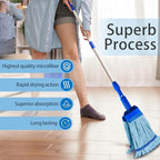4 Pack - Large Microfiber Tube Mop 400GSM - Heavy Duty Industrial Wet Mop Head Refill,Commercial, Thick Fiber, Replacement Heads, Extra Absorbent