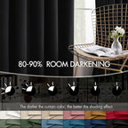 MIULEE Velvet Curtains 96 Inches Long 2 Panels Set for Bedroom, Pinch Pleat Back Tab Halloween Thermal Insulated Living Room Darkening Drapes Pleated Blackout Floor to Ceiling Curtain with Hooks Black