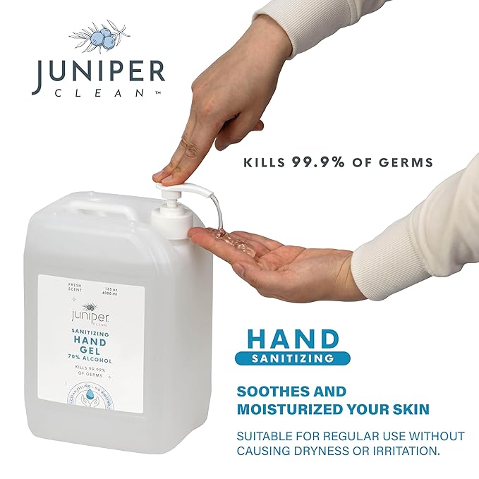 Hand Sanitizer Gel with 70% Alcohol 1.06 Gallon with Pump (Pack of 2)