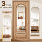 Full Length Door Mirror, Wall Mounted Wall & 48 “X14” Arched Behind Door Mirrors, Full Length Mirror for Use in Living Rooms, Rooms, Bedrooms, Cloakrooms, etc. (Gold)