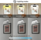 MIOBLUE Wireless Picture Light with Remote, Rechargeable Battery Art Display Light with Remote Control, Dimmable/Timer Off Painting Light, 3 Lighting Modes Full Metal Dartboard Lights (Silver-1Pack)