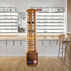Sunglasses Display Stand, 90 Pairs Wooden 360° Rotating Sunglass Eyeglass Holder Organizer, Glasses Hanger Storage Rack for Retail Commercial Display, L16.9*W14.2*H66.1in, Brown