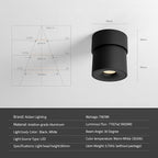 Aisilan LED Ceiling Spot Light Indoor Dimmable 2 Pack, 7W Black Directional Accent Light, Adjustable Modern Spotlight Flush Mount, Warm White CRI 97, for Living Room Bedroom