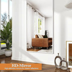 Floor Length Mirror, 71"x26" Arched Full Length&Standing Hanging or Leaning&Freestanding Full Body Mirrors, Wall Mounted Mirror with Thin Aluminum Frame (White)
