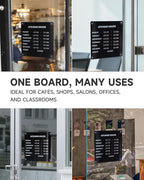 Metal Business Hours Sign with Suction Cups - Magnetic Open Closed Display Board for Storefront Window, Glass Door, Tile Wall & Counter - Changeable, Reusable & Rust-Resistant Steel Kit