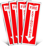 Tondiamo 4 Pack Fire Extinguisher Sign 4 x 16. 5 Inch Fire Rust Aluminum Signs Laminated for Ultimate UV, Weather, Scratch, Water and Fade Resistance, Indoor and Outdoor