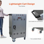 Laptop Charging Cart,35 Devices Tablet Storage Carts for pad Up to 16.3" Screen Size, Classroom Computer Mobile Charging Station for pads, Chromebooks,Laptops, Security Storage(31+4 Bay-Silver)