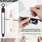 Nearockle Silicone Cable Ties Cord Organizer for Cable Management, 24PCS 4.2" and 7.1" Reusable Cable Organizer Electronic Accessories for Home, Office, Kitchen, School, Travel (4 Colors)