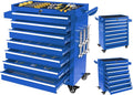 7-Drawer Tool Chest with Wheels & Drawers, Toolbox Organizer Storage for Garage, Suitable for Moving/Gift/Daily Use(Blue)